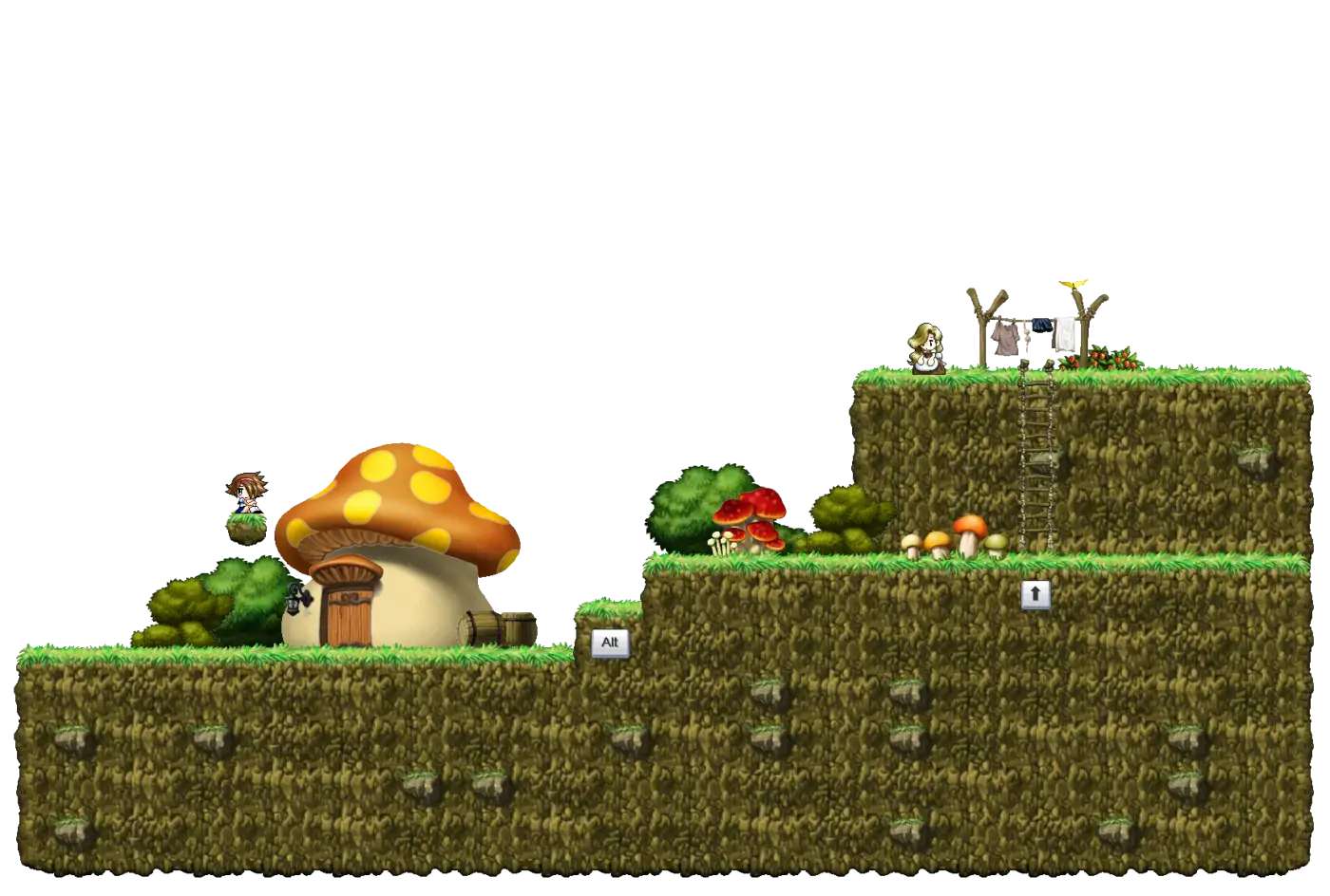 Mushroom Town - West Entrance map