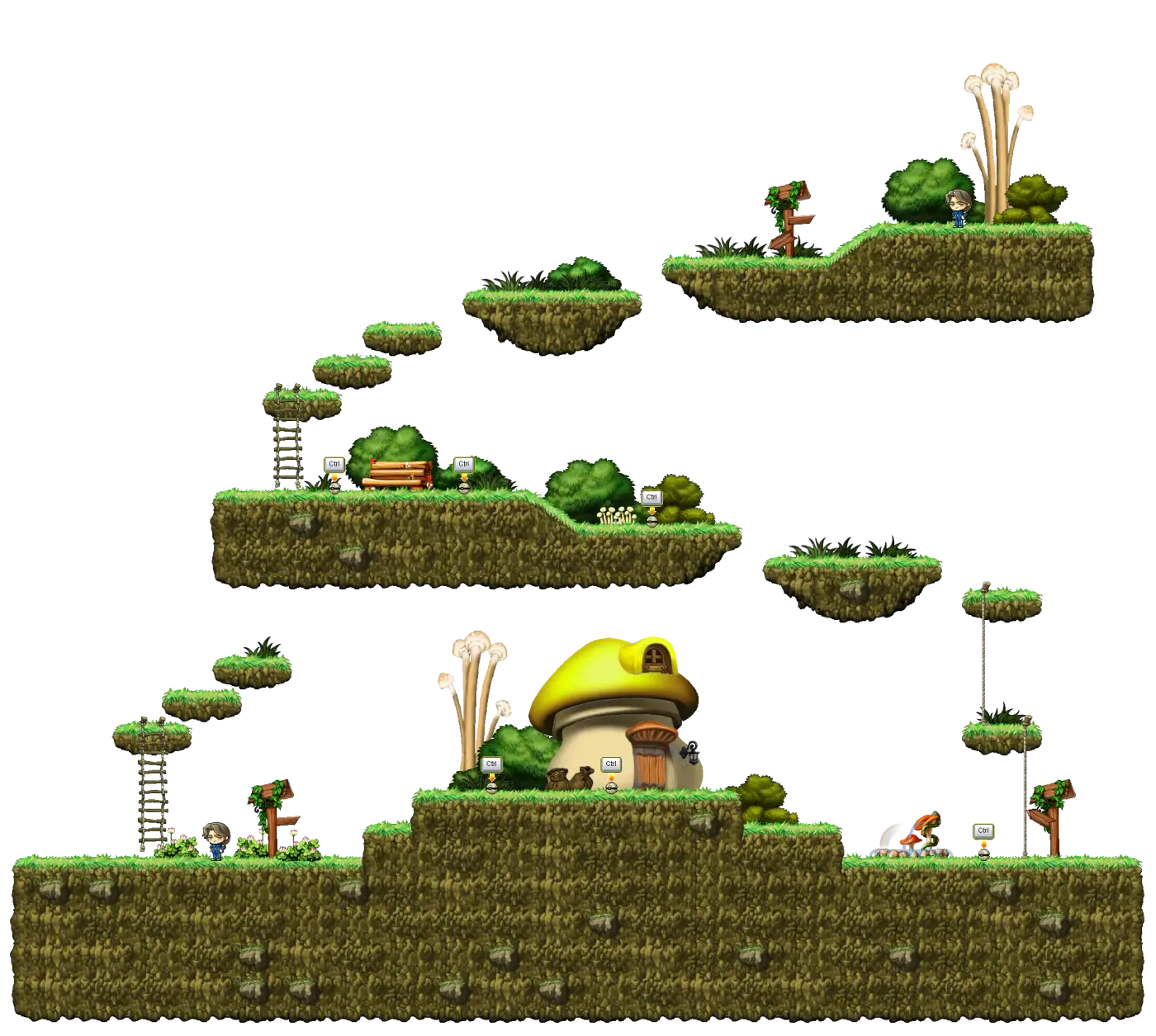 East Entrance to Mushroom Town map