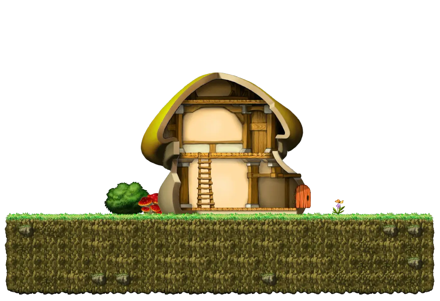 Yellow Mushroom House, drawn as the client draws it