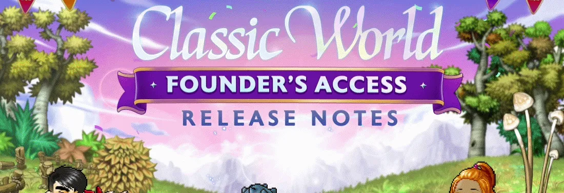 Nexon’s header art for Founder’s Access release notes: level 100, five bosses and two weeks of GM events