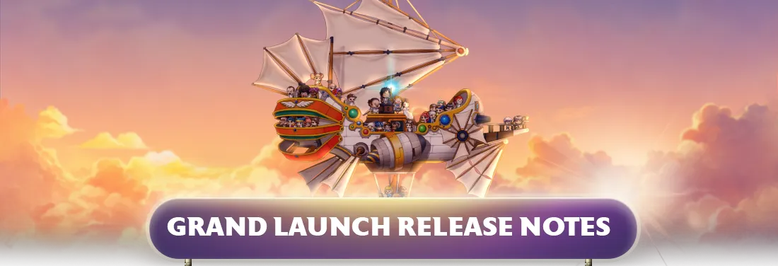 Nexon’s header art for Grand Launch release notes: Stumpy, the Excavation Site, Housing and a month of events