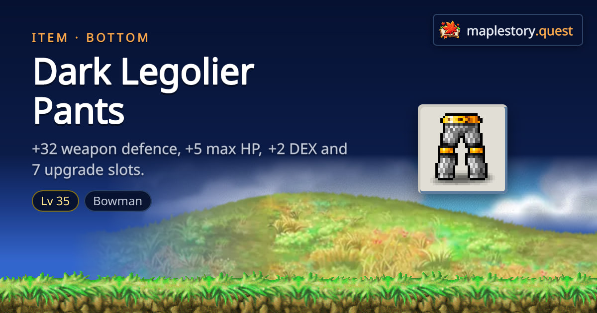 Dark Legolier Pants - MapleStory Classic World item · MapleStory Quest