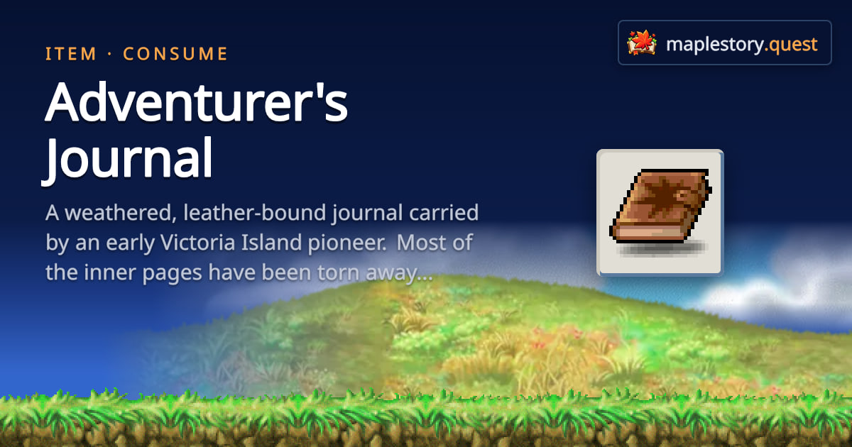 Adventurer's Journal - MapleStory Classic World item · MapleStory Quest