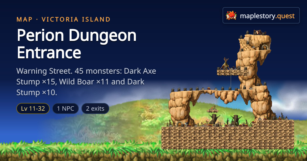 Perion Dungeon Entrance - MapleStory Classic World map · MapleStory Quest